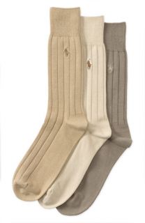Polo Ralph Lauren Ribbed Crew Socks (3 Pack)