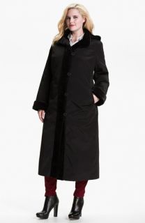 Gallery Long Storm Coat with Faux Fur Lining (Plus)