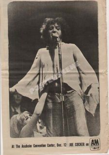 Joe Cocker Grand Funk Railroad 1969 Concert Ad Poster