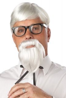 70106 The Colonel Sanders Wig Moustache White Funny Halloween Costume