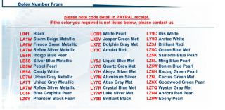 If the color you required is not listed below‚ please contact us or