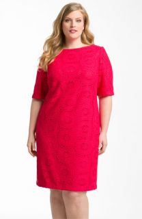 Adrianna Papell Crochet Shift Dress (Plus)