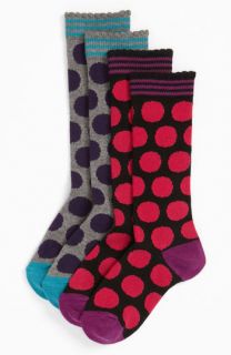  Mega Dot Knee High Socks (2 Pack) (Toddler, Little Girls & Big Girls)