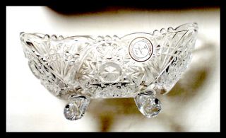 Clarendon Lead Crystal Footed Candy Nut Dish 2 Made in Germany New in