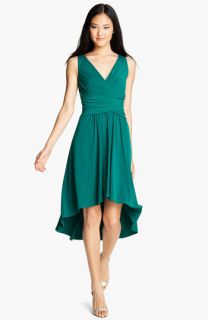 Suzi Chin for Maggy Boutique Pleated V Neck Dress (Petite)