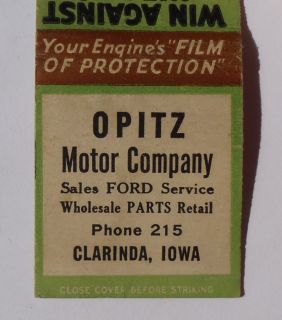  Motor Oil Opitz Motor Co Ford Sales Phone 215 Clarinda IA
