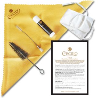 Cecilio Clarinet Care Kit Swabs Brush Cloth Grease