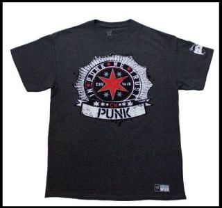 CM PUNK Shirt Authentic Gray T Shirt In Punk We Trust Brand NEW