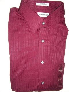  Sangria Red Sateen Stripe NEW Mens Dress Shirts Size XL 17  34/35