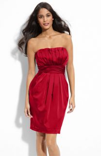 Guilia Strapless Pleated Satin Dress