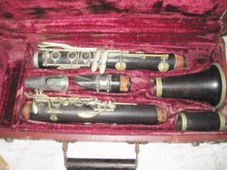  antique fontaine paris france music clarinet instrument original case
