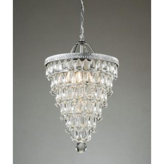 Clarissa Crystal Lighting Cone Silver Ceiling Chandelier Pendant Light