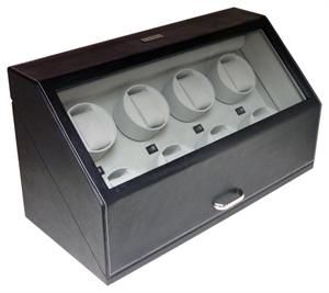 Heiden 8 Eight Watch Winder Black Leather Storage Box Display Case