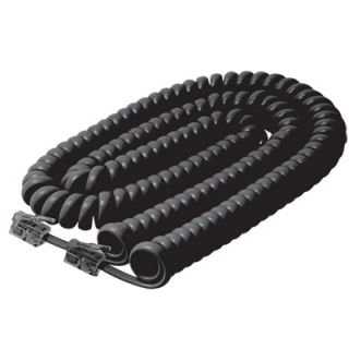 steren 25ft coiled telephone handset cord black 25 ft condition new