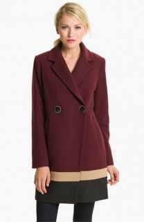 Vince Camuto Colorblocked Wool Blend Coat