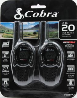 New Cobra CXT225 20 Mile GMRS FRS 2 Way Radio Walkie Talkie w Battery