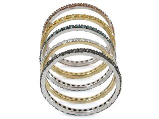 10K or 14k Gold Solid Multi Color Diamond 1 5mm Eternity Stackable