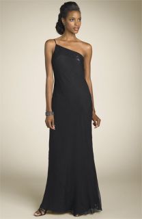 Calvin Klein One Shoulder Silk Chiffon Gown
