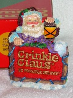 Crinkle Claus Santa Display Sign Figurine 1996 965003 New in Box