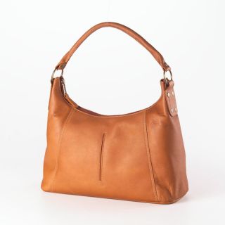 clava rivet leather hobo handbag vachetta tan fashionable mid sized