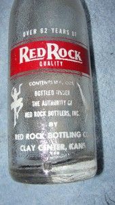  Players ACL Soda Pop Bottle 10 oz Red Rock Bottlers Clay Center Kans