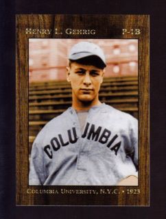   Lou Gehrig rare Pitcher card Columbia Lions collegiate 10 Book Value