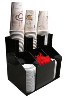 Cup an lid dispensers Holder coffee, Condiment Caddy Cup Rack Sugar