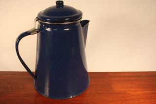 for sale is blue enamel on steel coffee pot great for camping this
