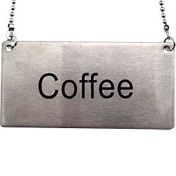 Stainless Steel Hanging Chain Coffee Sign Label