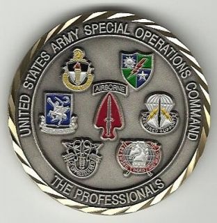   STATES ARMY SPECIAL OPERATIONS COMMAND SF ARMY CHALLENGE COIN RARE