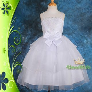 CLEARANCE SALE White Wedding Flower Girl Flowergirl Party Dress Sz 5