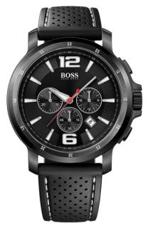 BOSS Black Silicone Strap Round Watch