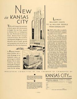1930 Ad Kansas City Industrial Chamber Commerce Original Advertising