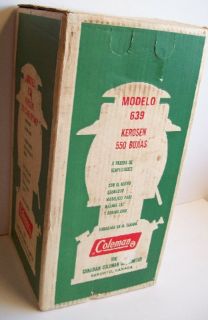 Coleman Kerosene Lantern Model 639 NIB Never Been Fired
