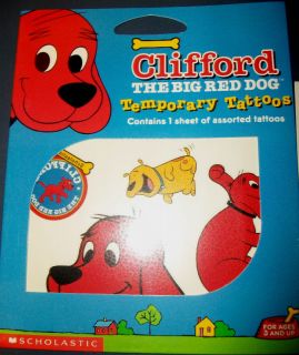 Clifford The Big Red Dog Party Favor Tattoos Cute New GR8 4 Parties