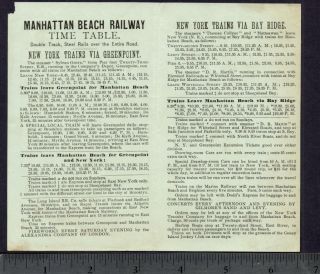 1870s Coney Island Manhattan Beach Railway Train Steamer SHIP Time