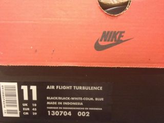  Air Flight Turbulence DS New Blk Wht Colm Blue Vintage Sneaker