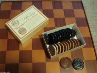   METALCRAFTERS WOOD COLONIAL WILLIAMSBURG CHECKER GAME BOARD DRAUGHTS