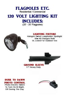 New 120 Volt Flagpole Lighting Kit Flag Pole Light Kit