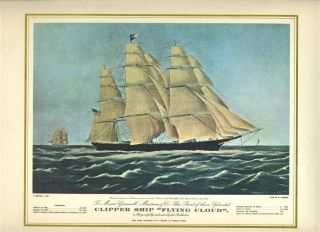 Pan American Menu Clipper Ship Flying Cloud Currier & Ives Cover