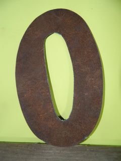 Recycled Rusty Flat Metal Letter O 10 inches Made in USA by