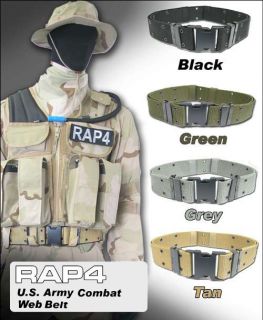 Paintball Combat Equipment Web Belt Gear Airsoft Supplies Black Green