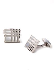 Burberry Engraved Check Cuff Links