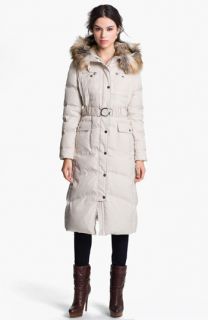 Laundry by Shelli Segal Quilted Coat with Faux Fur Trim