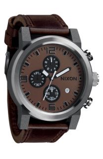 Nixon The Ride Leather Strap Watch