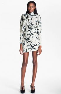 Skaist Taylor Tippi Print Asymmetrical Hem Silk Dress