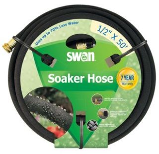 Swan 14008296 Black 1/2 x 50ft. Soaker Hose Made from Recycled Rubber