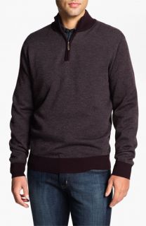 Toscano Merino Wool Blend Quarter Zip Sweater