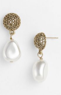 St. John Collection Antique Gold Glass Pearl Earrings
