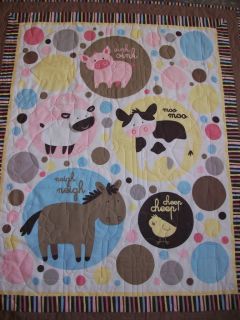 Homemade Animal Farm Baby Quilt Farm Animals Quilted All Over See Pics